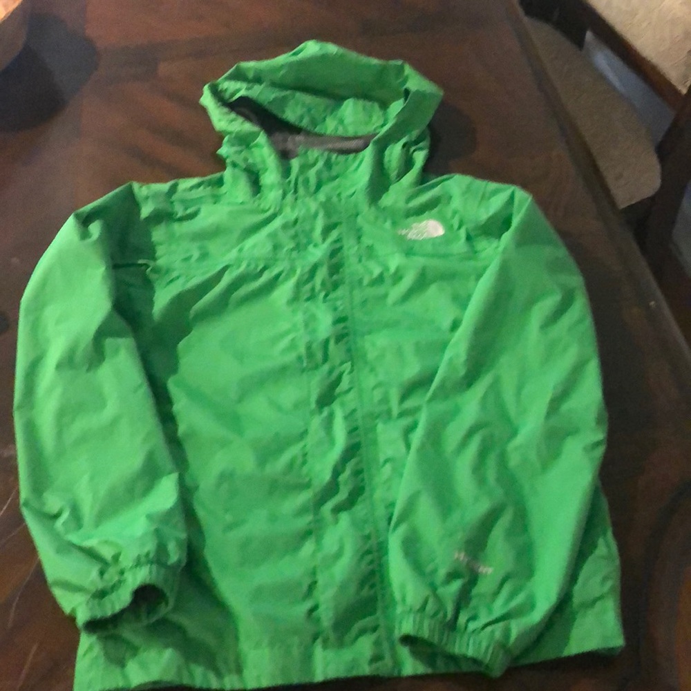 Boys green rain jacket